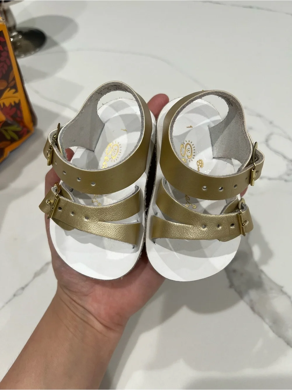 Salt-Water Sandals Original Gold Metallic Leather Strappy Sandals